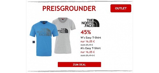 45% auf T-Shirts von The North Face