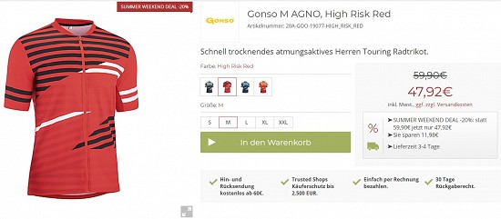 Gonso M Agno Radtrikot 47,92€ - 20% weniger