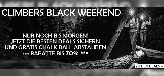 Climbers Black Weekend - Kletterdeals mit Rabatten von bis zu 70 % bei chalkr + Gratis Chalk Ball