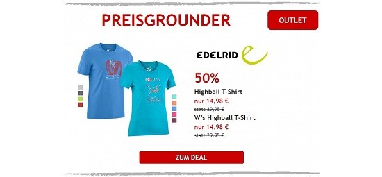 50% auf Edelrid T-Shirts
