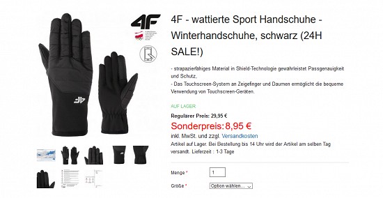 24-h-Sale bei hive-outdoor - Handschuhe, Socken, Softshelljacken stark reduziert
