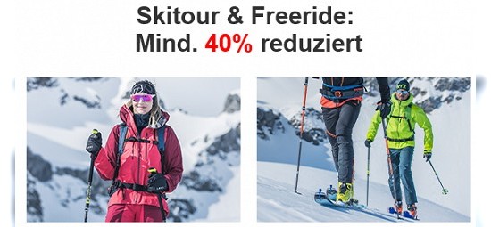 Mind. 40% auf Skitour & Freeride Artikel bei Bergzeit