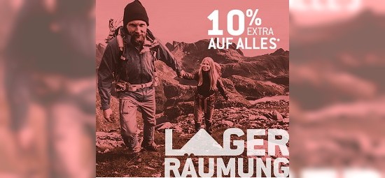Lagerräumung bei bergfreunde - 10% extra sparen